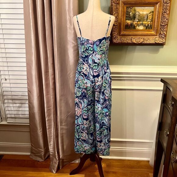EUC Lilly Pulitzer Marnee Jumpsuit in Hanging with Fronds Size 4 - Picture 8 of 8